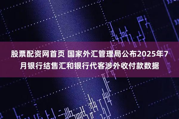 股票配资网首页 国家外汇管理局公布2025年7月银行结售汇和银行代客涉外收付款数据